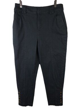 Who What Wear Jeans Denim Pants Black Tapered Button Ankle Utility size 8